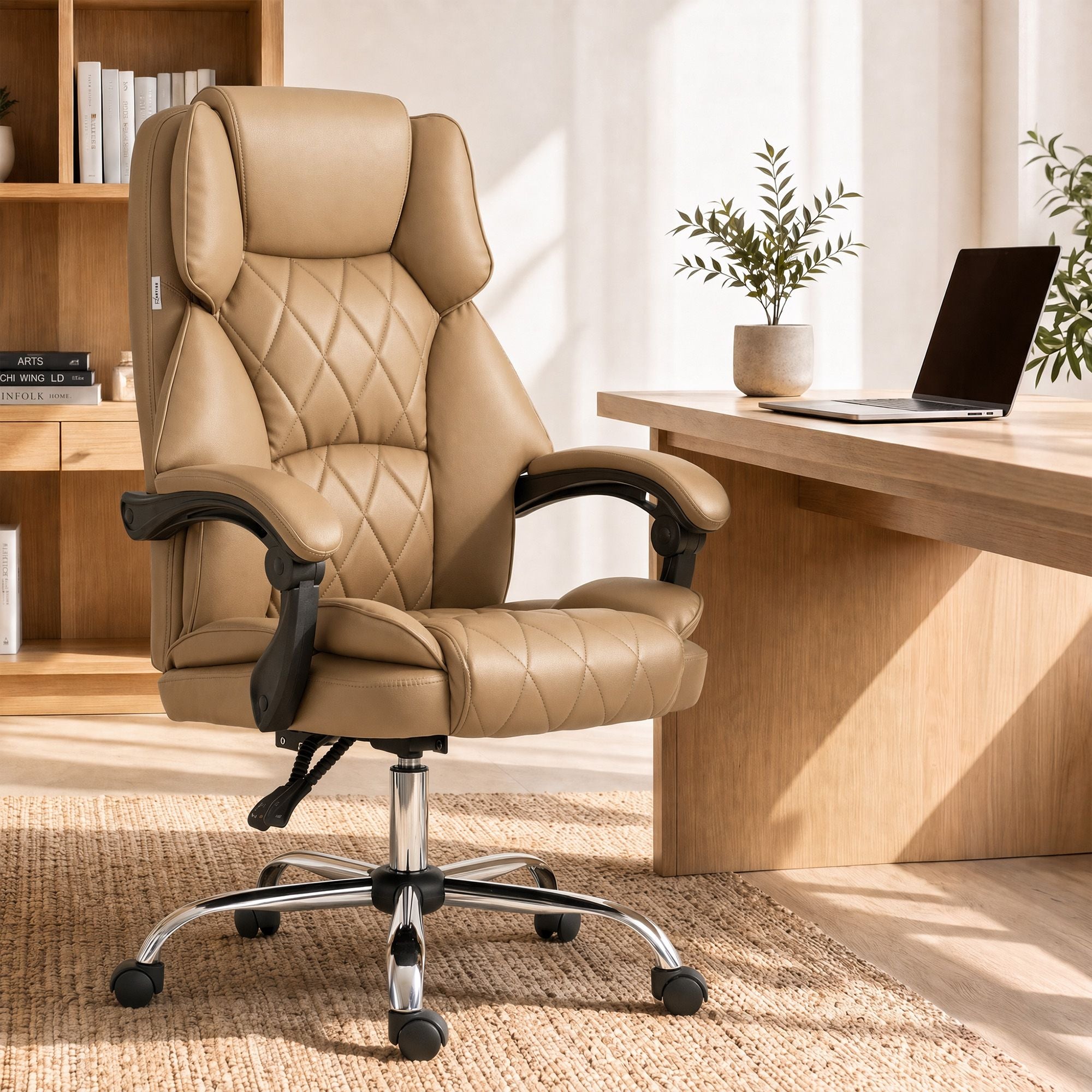 Artiss Executive Office Chair Leather Recliner Espresso Bedworld