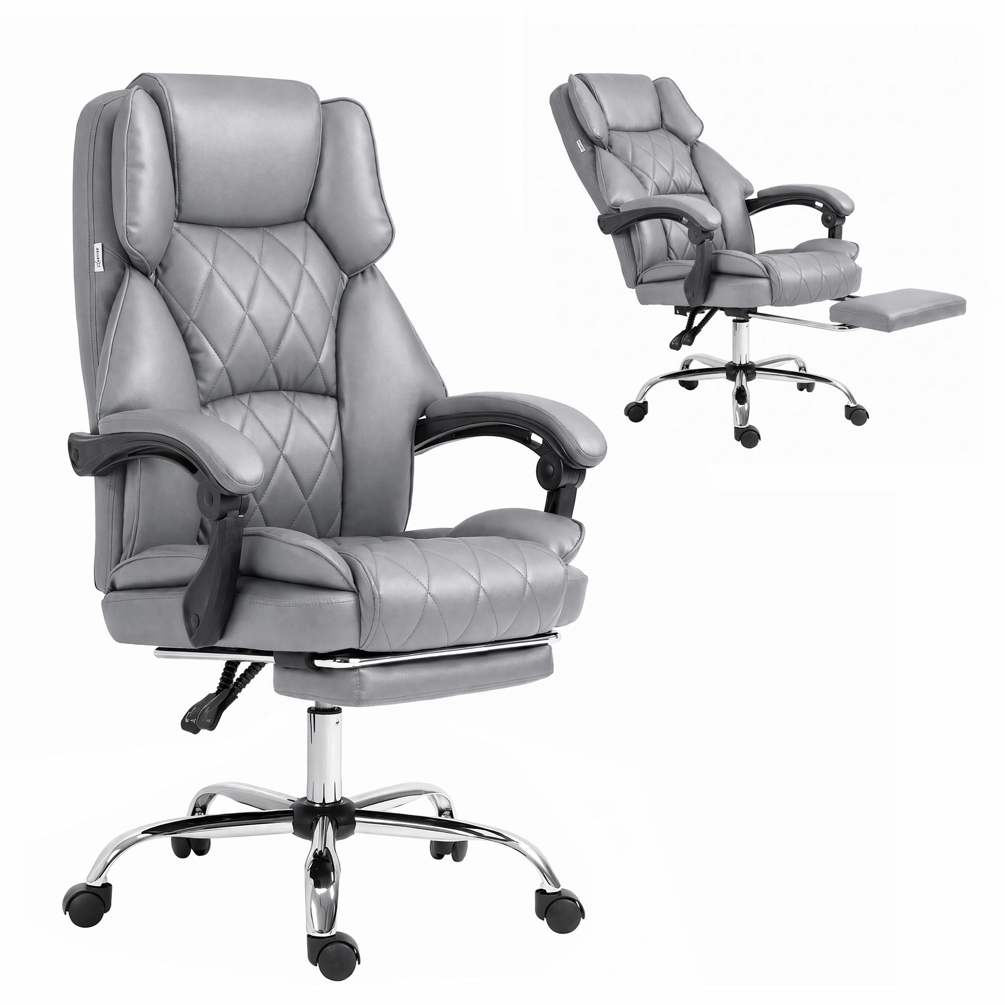 Artiss Executive Office Chair Footrest Grey Bedworld