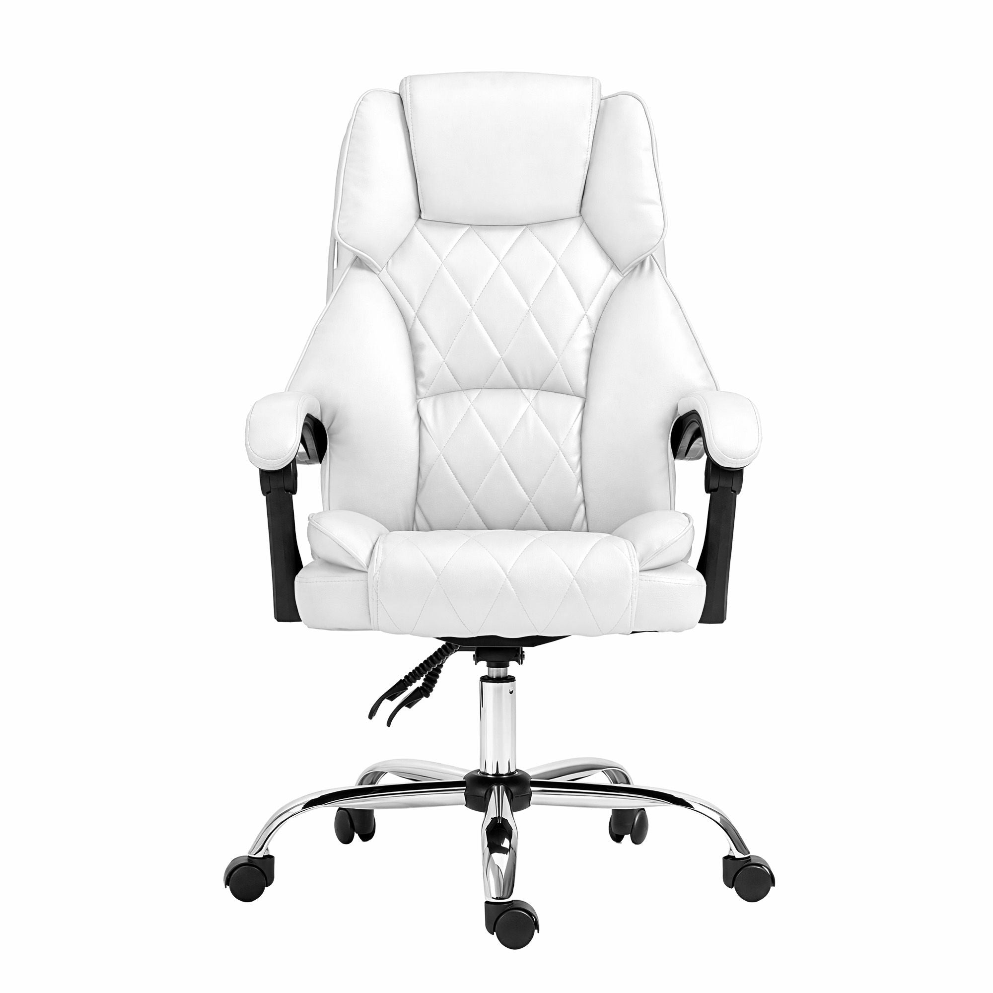 Artiss Executive Office Chair Leather Recliner White Bedworld