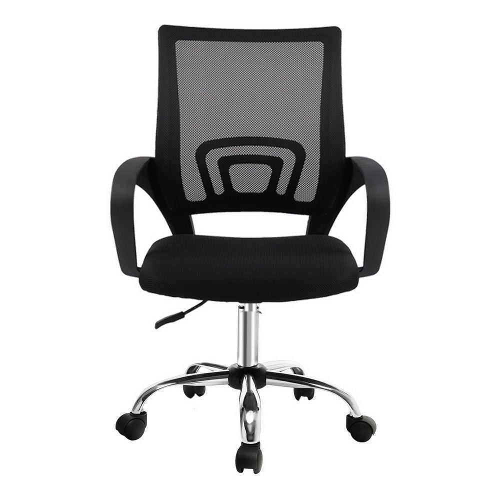 Artiss Mesh Office Chair Mid Back Black Bedworld