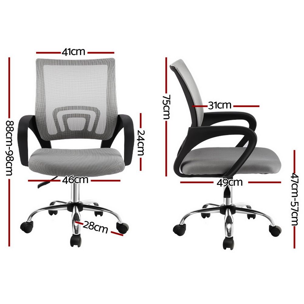 Artiss Mesh Office Chair Mid Back Grey Bedworld