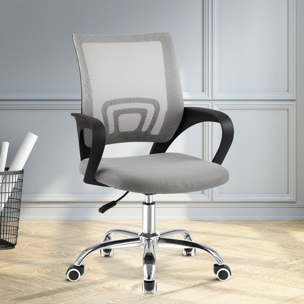 Artiss Mesh Office Chair Mid Back Grey Bedworld