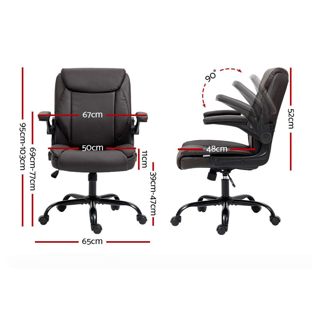 Artiss Executive Office Chair Mid Back Brwon