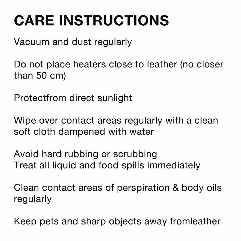 Care instructions for leather executive office chair