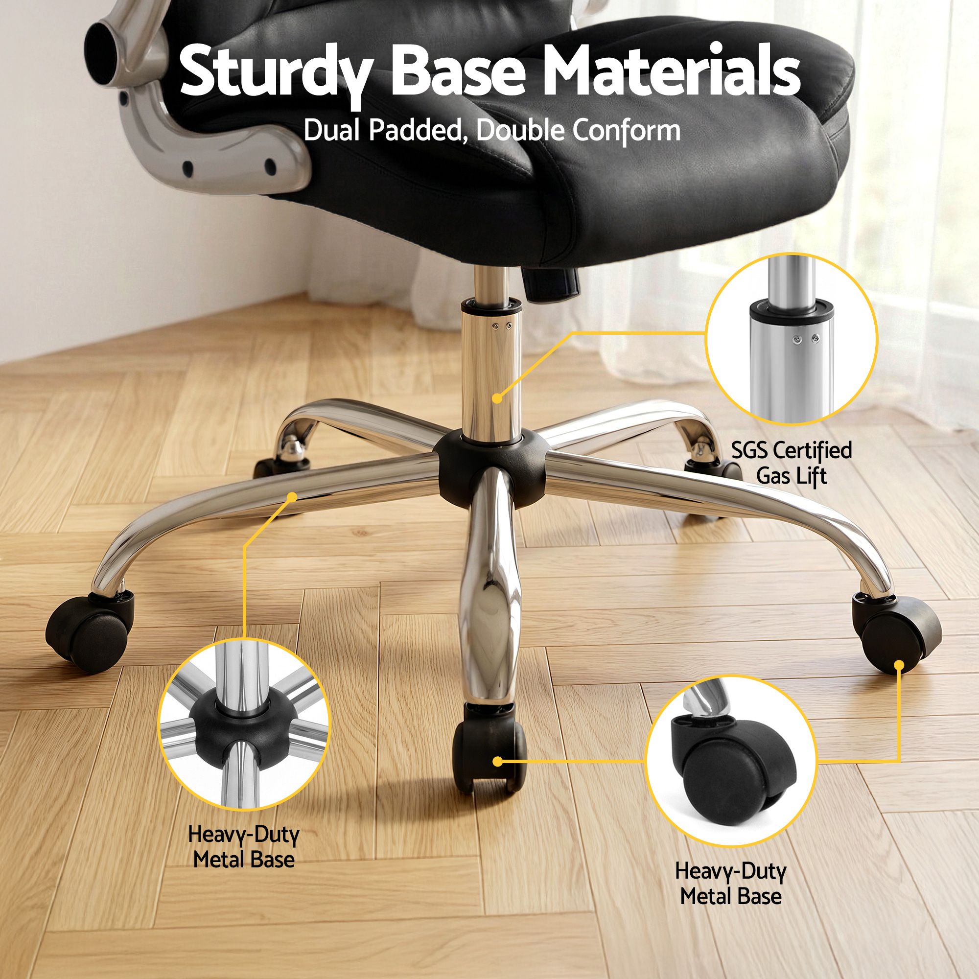Artiss Executive Office Chair Leather Tilt Black Bedworld