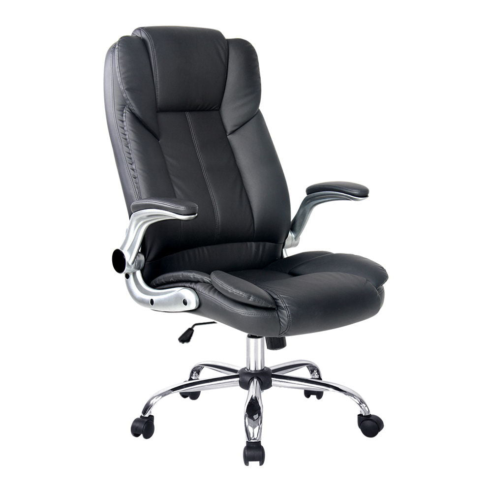 Black Artiss Executive Office Chair - Leather Tilt