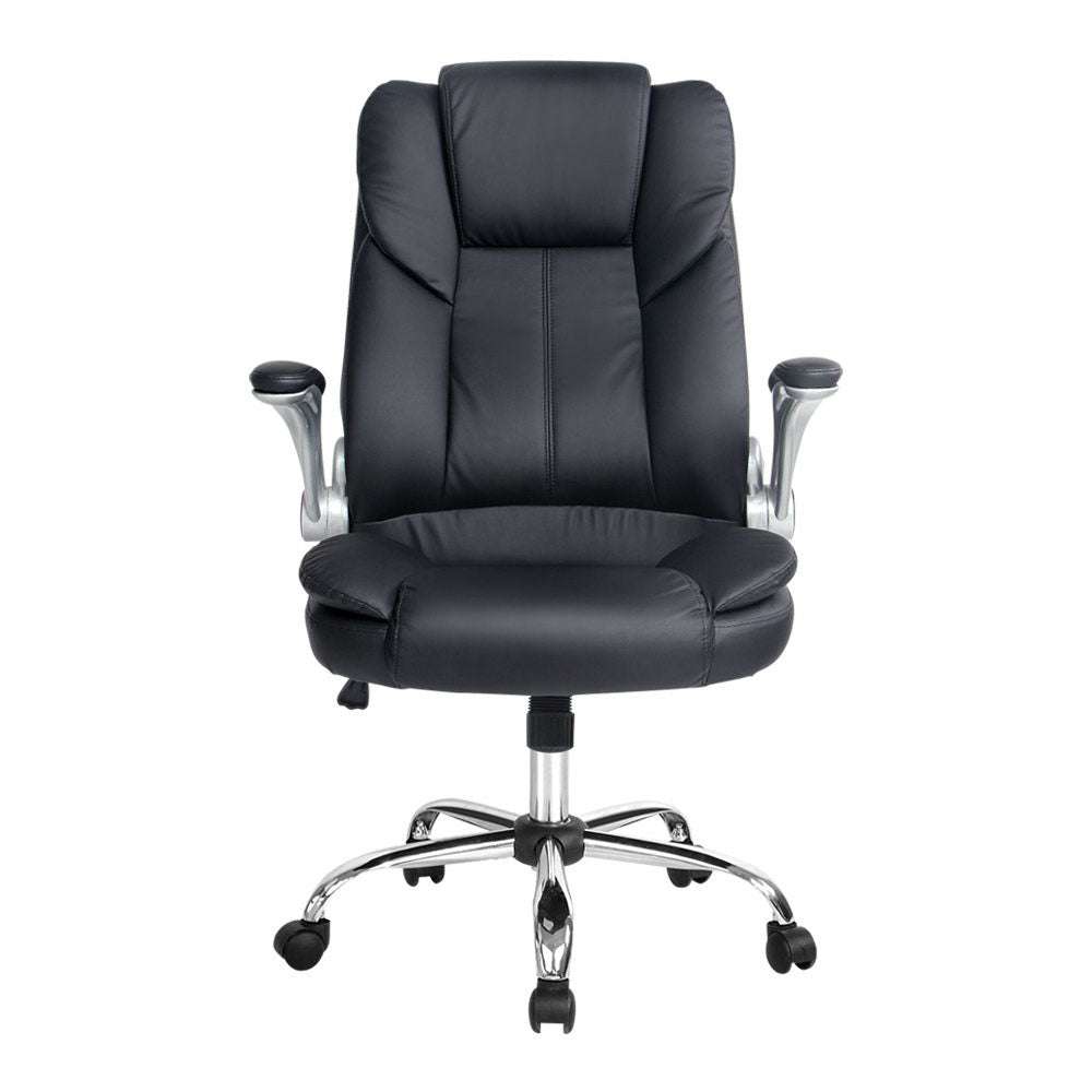 Black Artiss Executive Office Chair - Leather Tilt