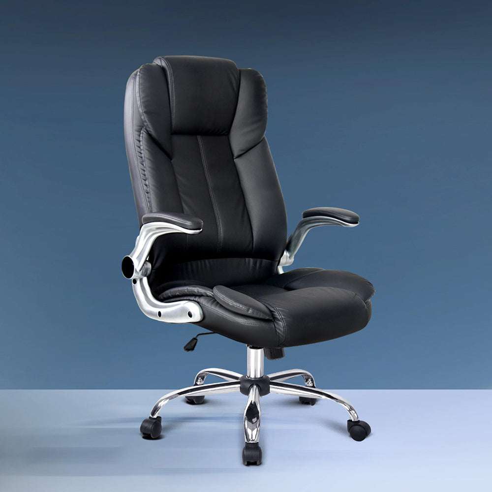 Black Artiss Executive Office Chair - Leather Tilt