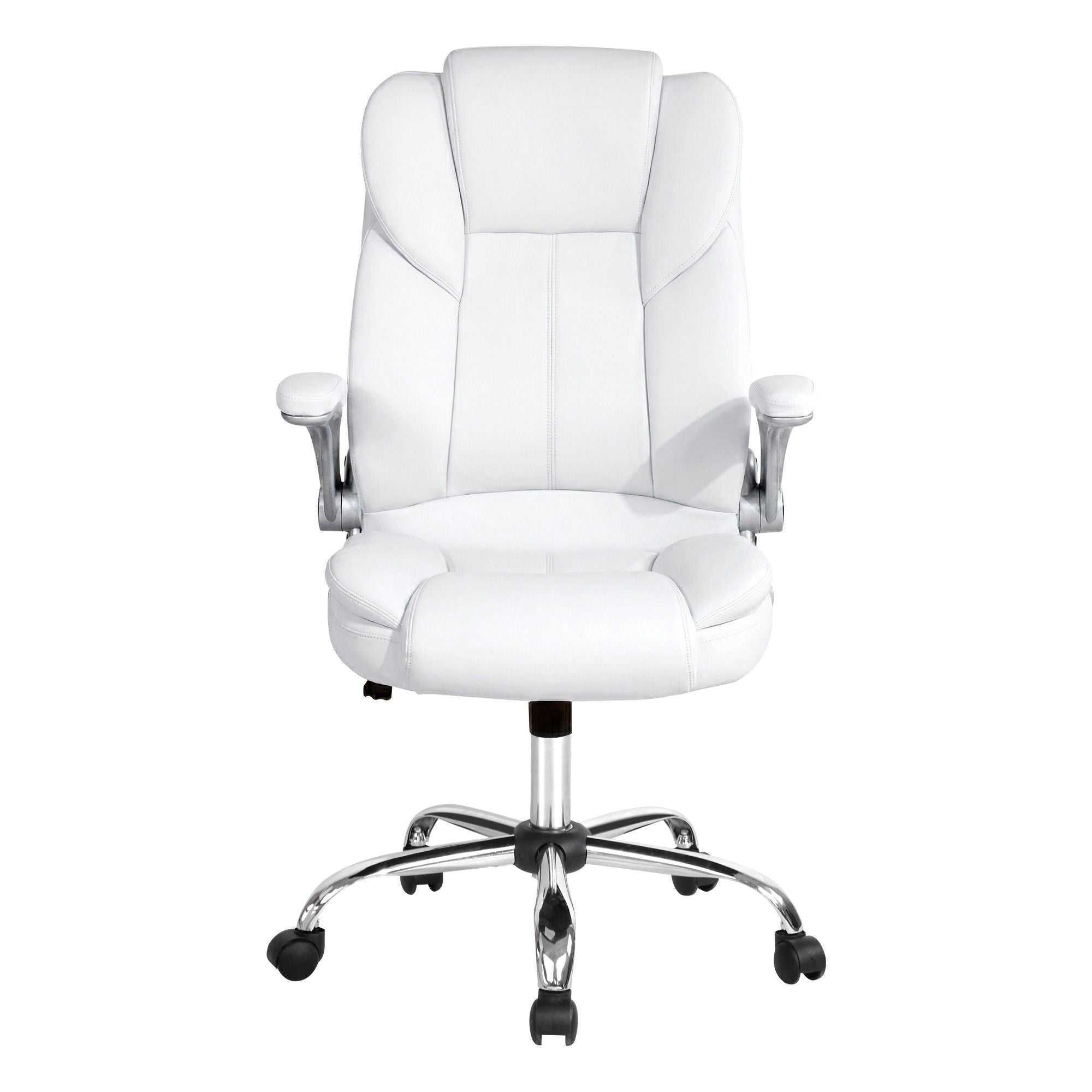 Artiss Executive Office Chair Leather Tilt White Bedworld