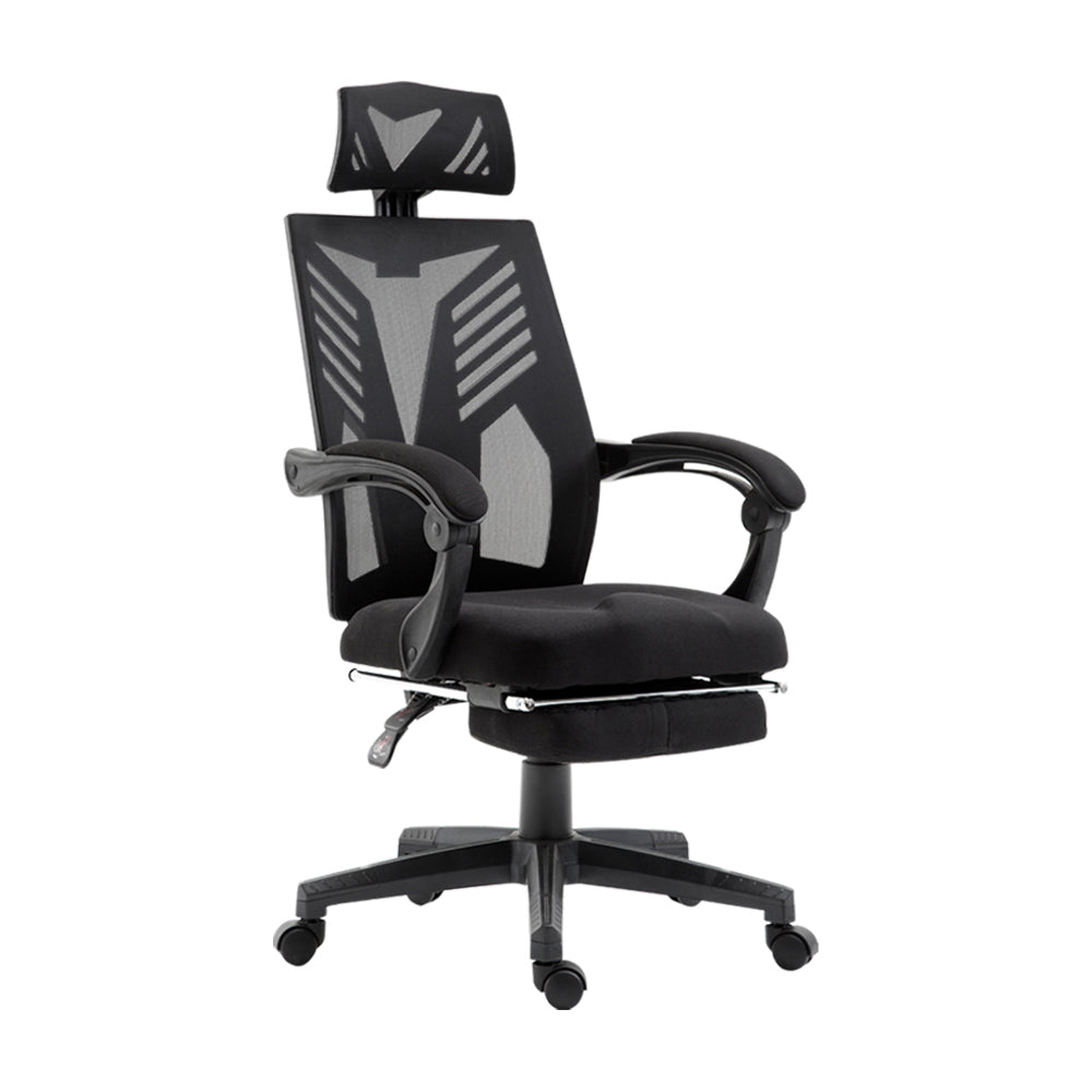 Black Artiss Mesh Office Chair - Recliner