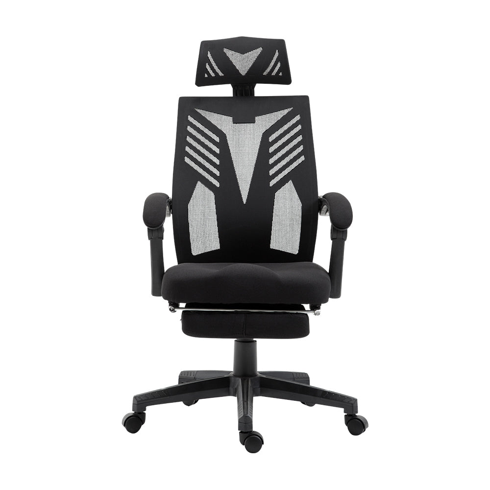 Black Artiss Mesh Office Chair - Recliner