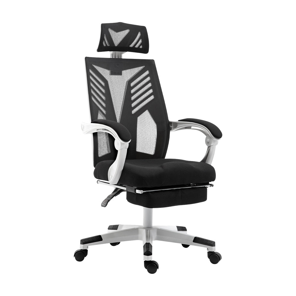 Artiss Mesh Office Chair - Recliner, Black/White