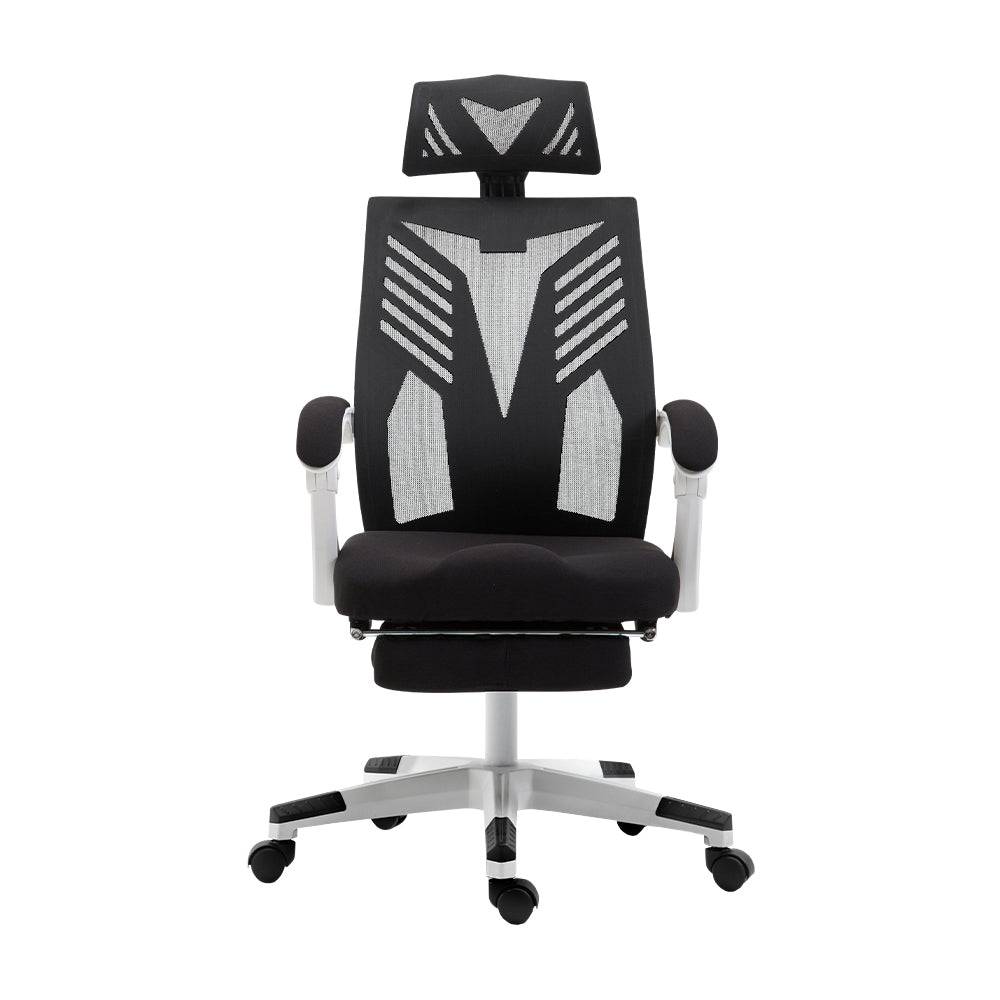 Artiss Mesh Office Chair - Recliner, Black/White