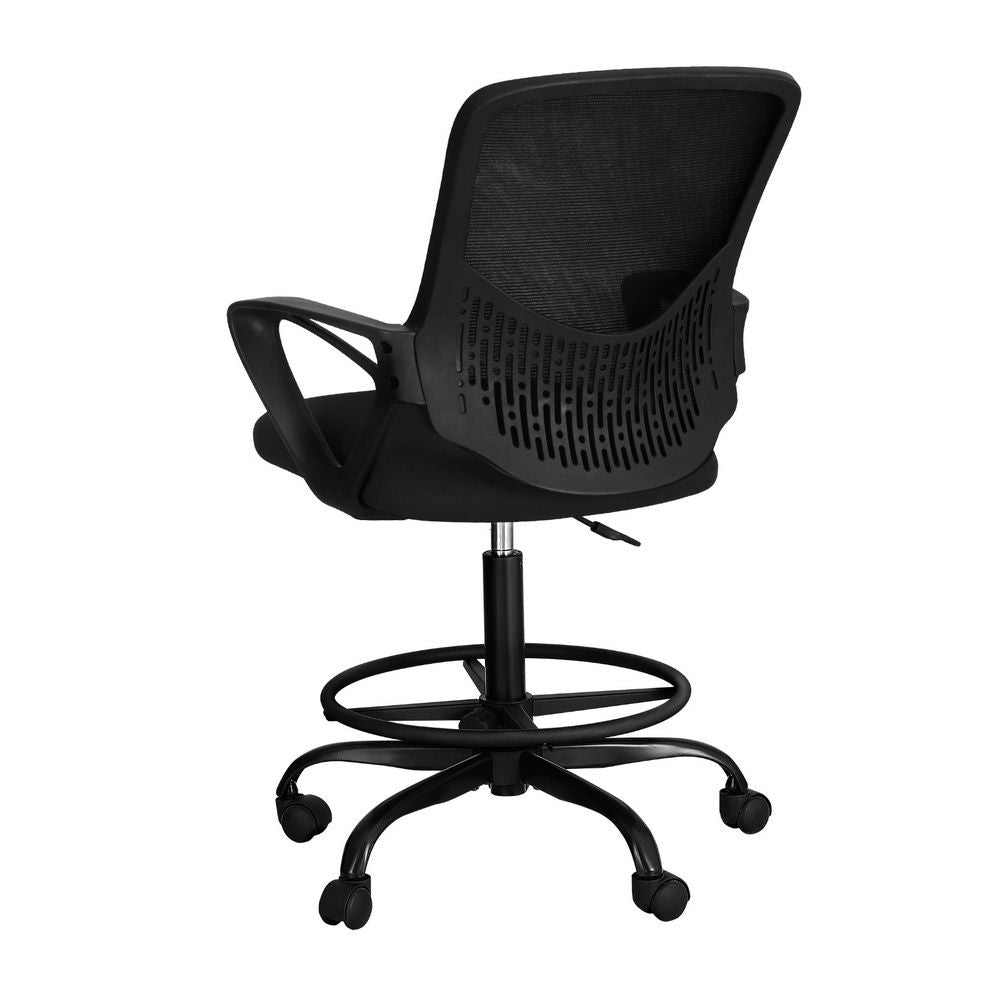 Artiss Office Chair Drafting Stool Mesh Chairs Black Bedworld