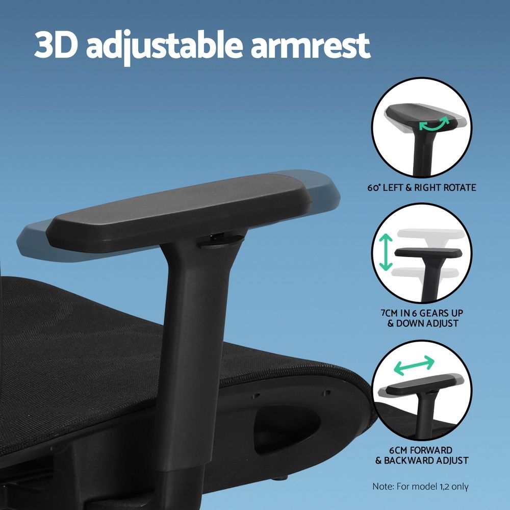 Artiss Ergonomic Office Chair Recline Black Bedworld