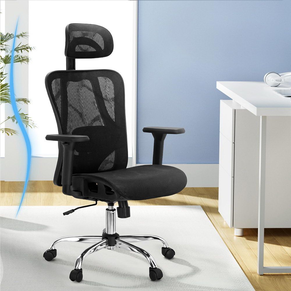 Artiss Ergonomic Office Chair Recline Black Bedworld