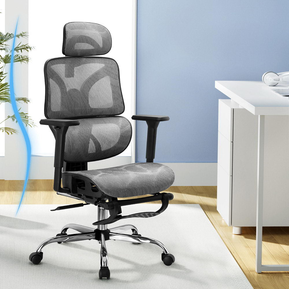 Artiss Ergonomic Office Chair Footrest Grey