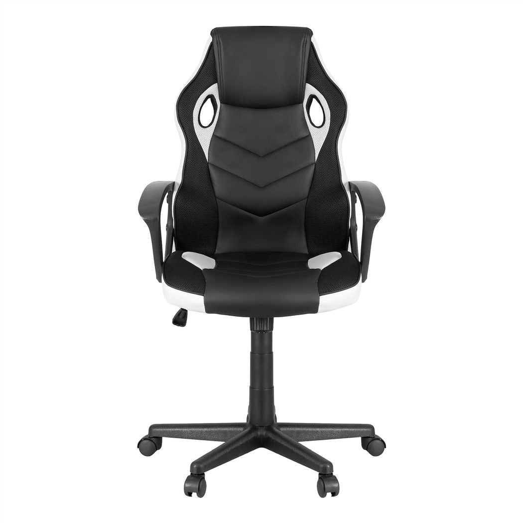 Astiss Gaming Office Chair Desk Racing Computer Chairs Executive Home Black & White Bedworld