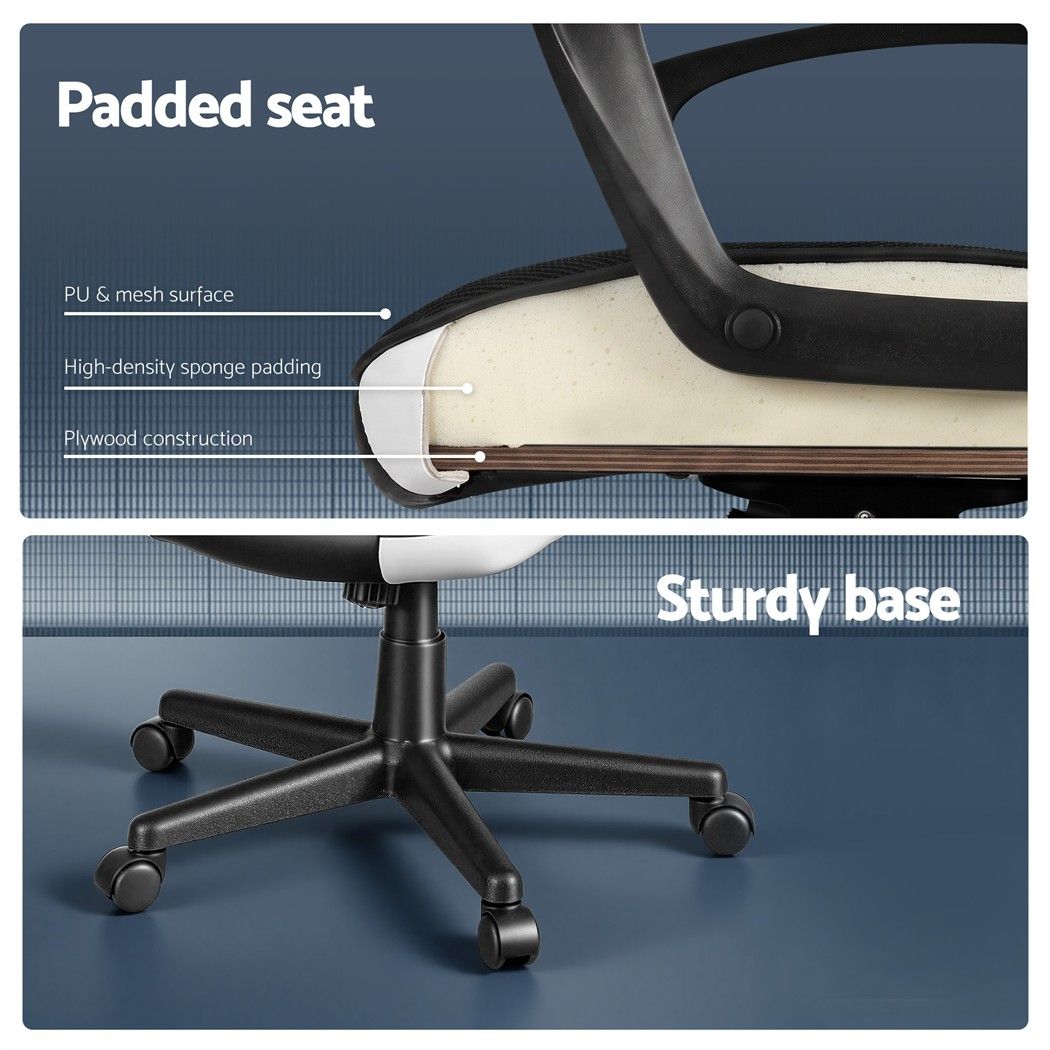 Astiss Gaming Office Chair Desk Racing Computer Chairs Executive Home Black & White Bedworld
