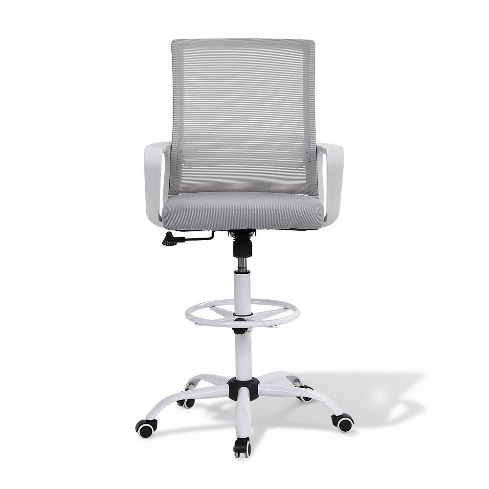Artiss Office Chair Drafting Chairs Stool Computer Desk Studios Mesh White Bedworld