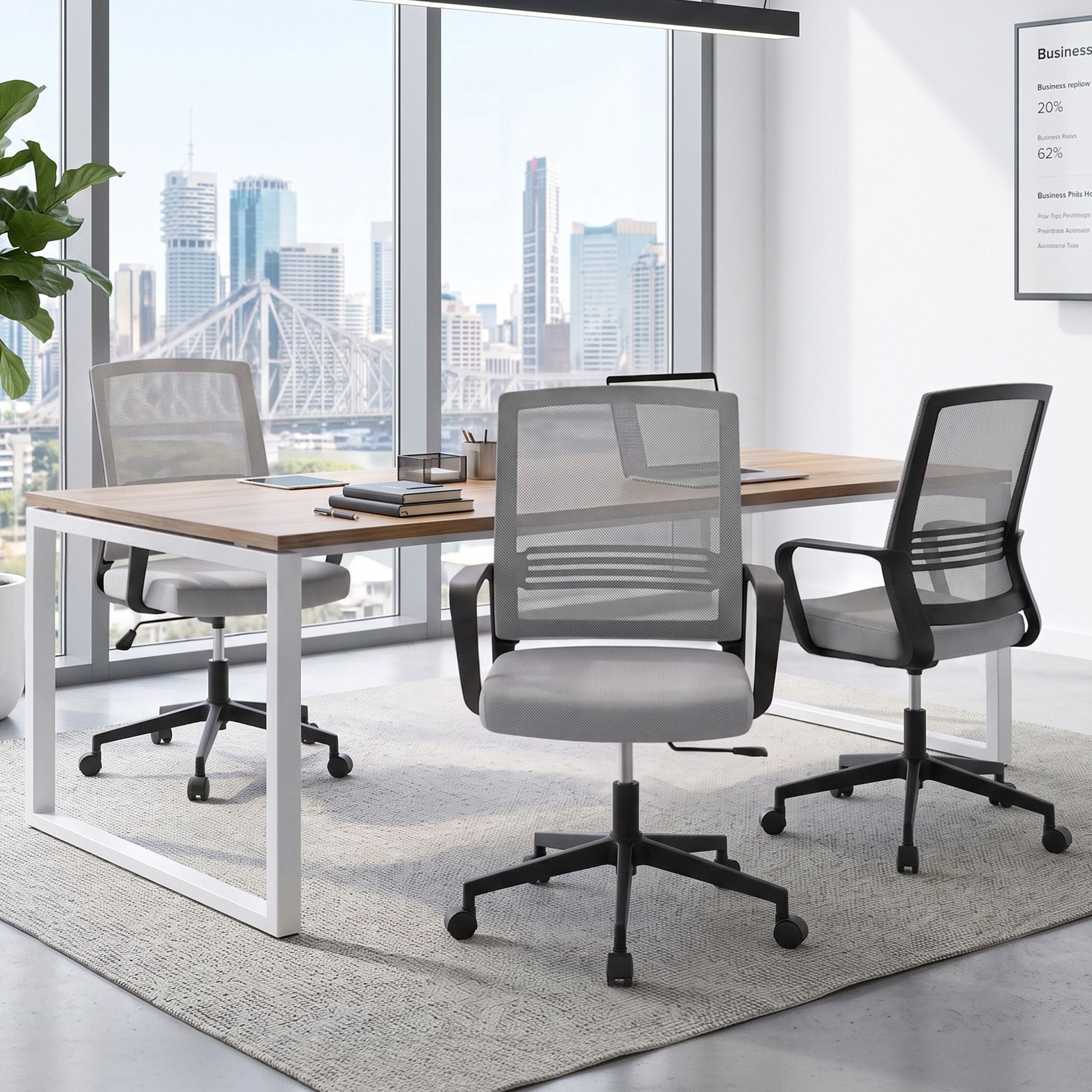 Artiss Mesh Office Chair Mid Back Grey Bedworld