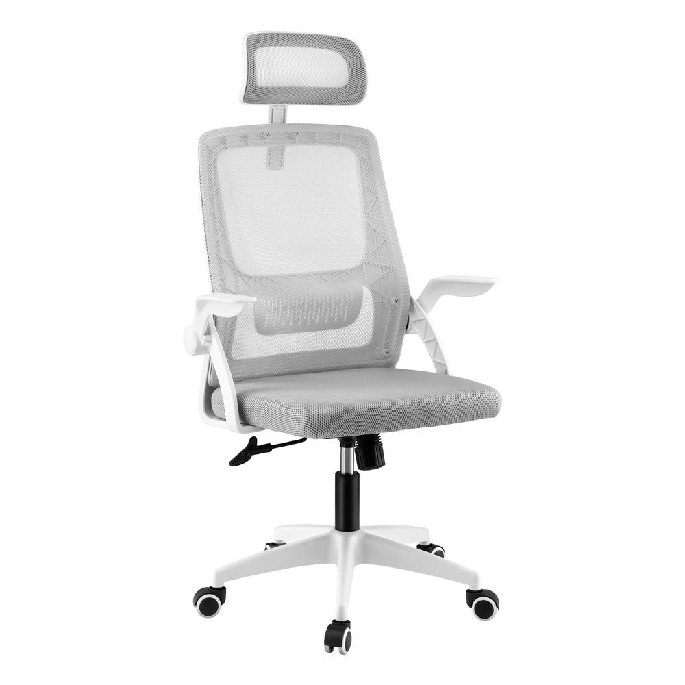 Artiss Ergonomic Office Chair Computer Desk Chairs Headrest Adjustable Grey Bedworld