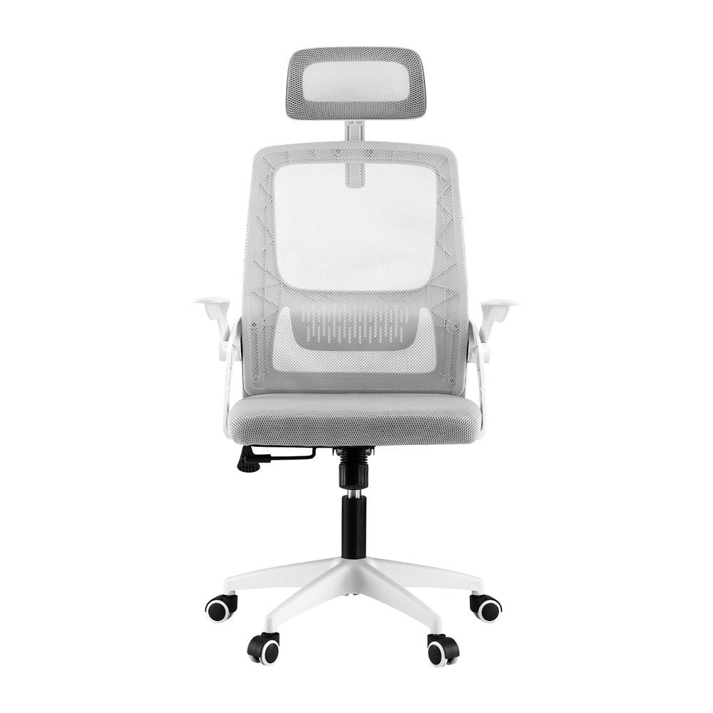 Artiss Ergonomic Office Chair Computer Desk Chairs Headrest Adjustable Grey Bedworld