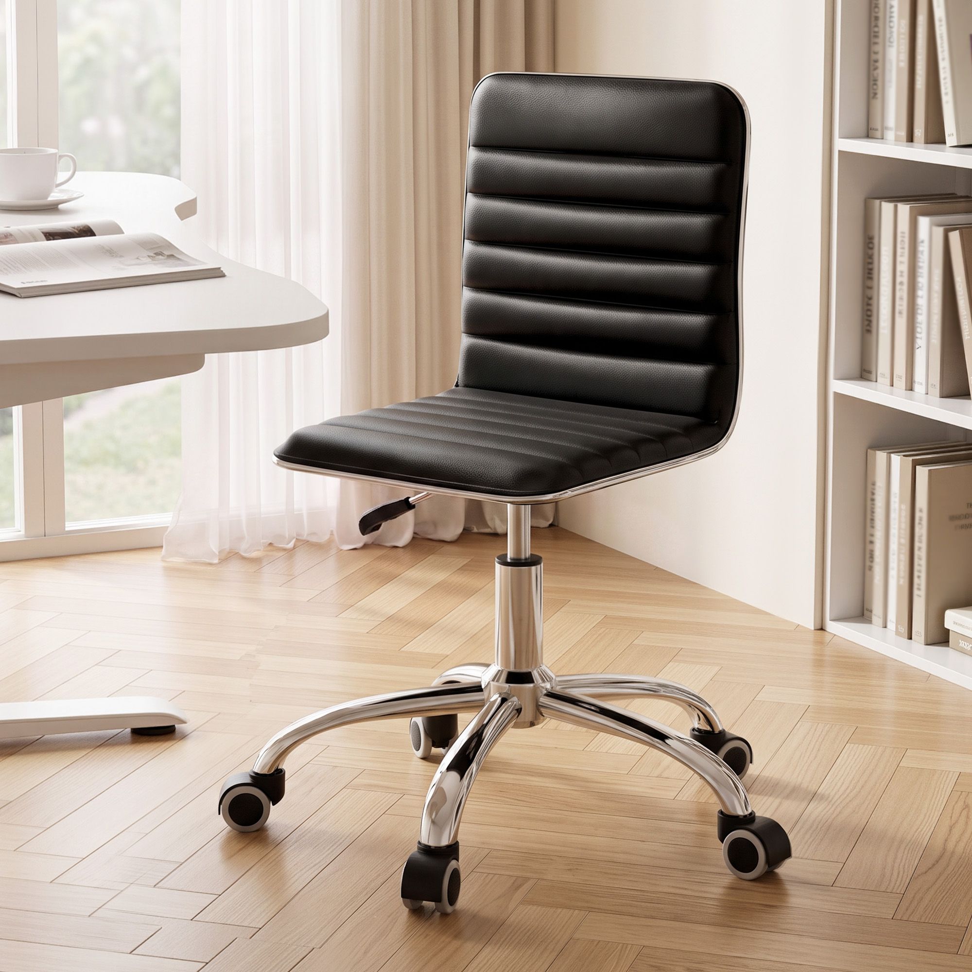 Artiss Office Chair Conference Chairs PU Leather Low Back Black Bedworld