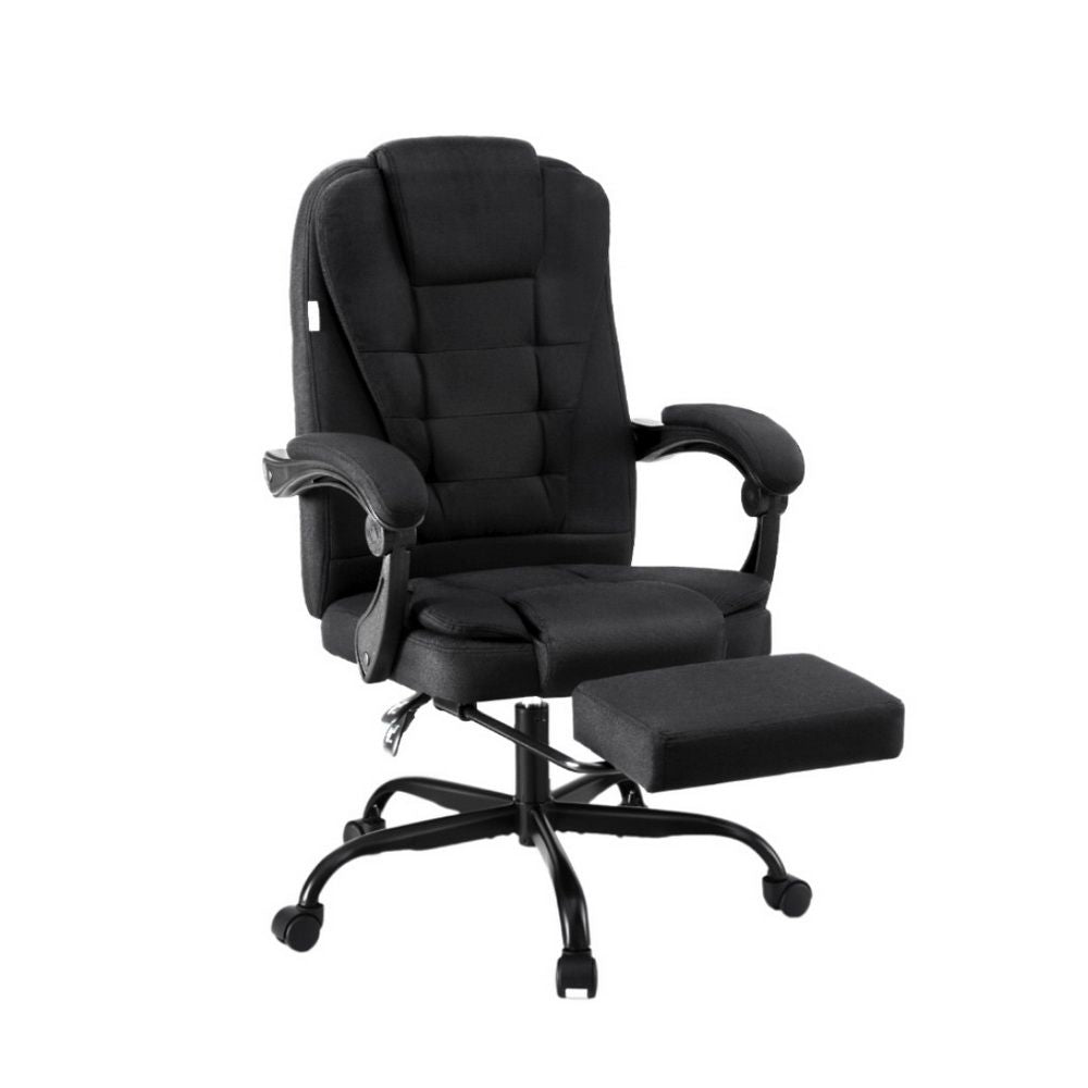 Artiss Office Chair Executive Fabric Seat Racing Computer Desk Chairs Footrest Bedworld