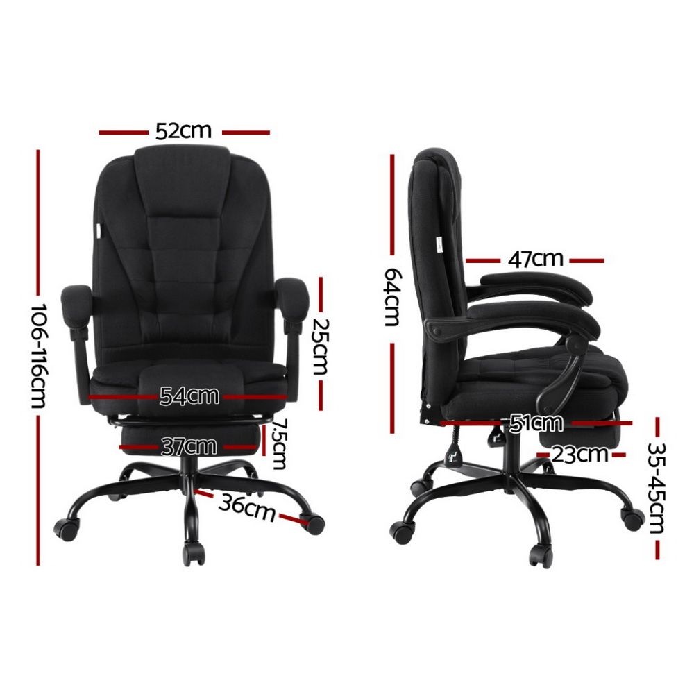 Artiss Office Chair Executive Fabric Seat Racing Computer Desk Chairs Footrest Bedworld
