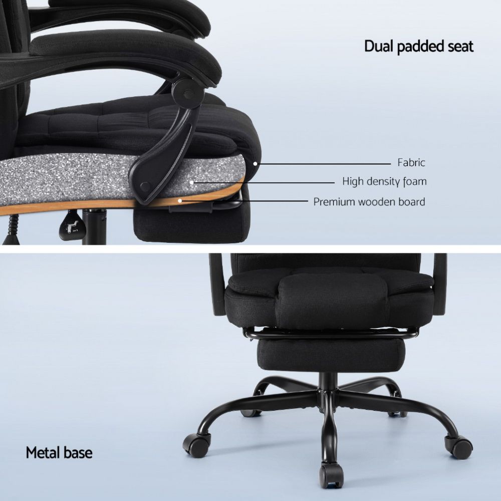 Artiss Office Chair Executive Fabric Seat Racing Computer Desk Chairs Footrest Bedworld