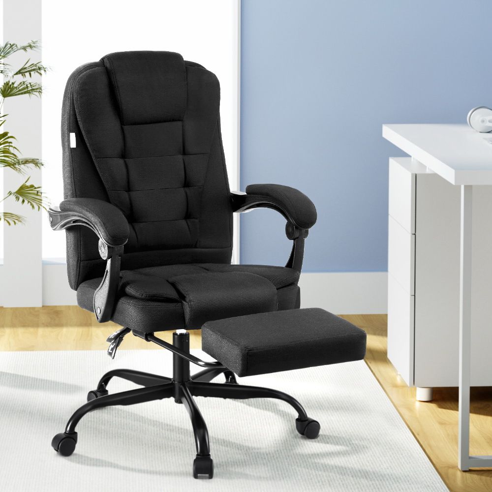 Artiss Office Chair Executive Fabric Seat Racing Computer Desk Chairs Footrest Bedworld