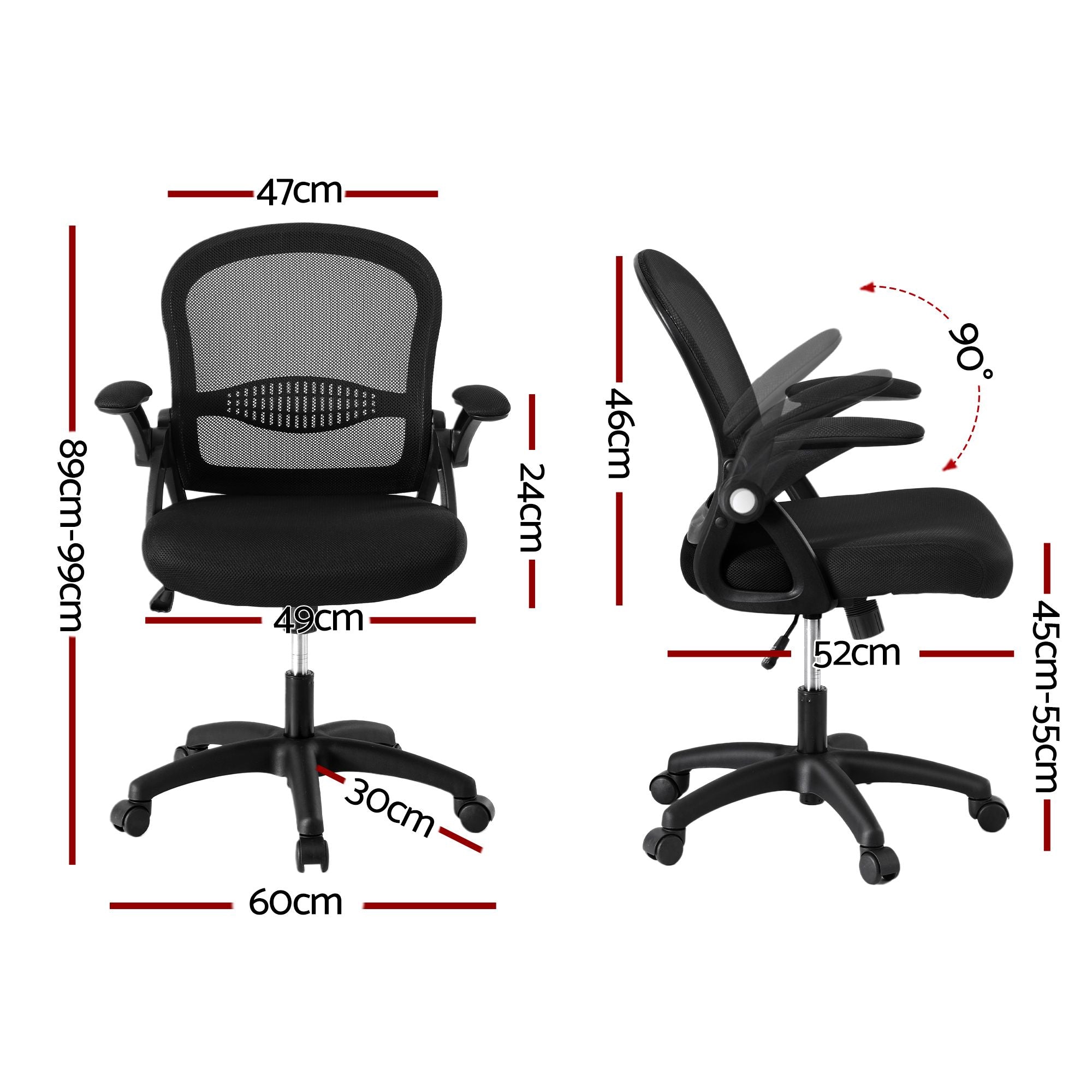 Artiss Mesh Office Chair Computer Gaming Desk Chairs Work Study Mid Back Bedworld