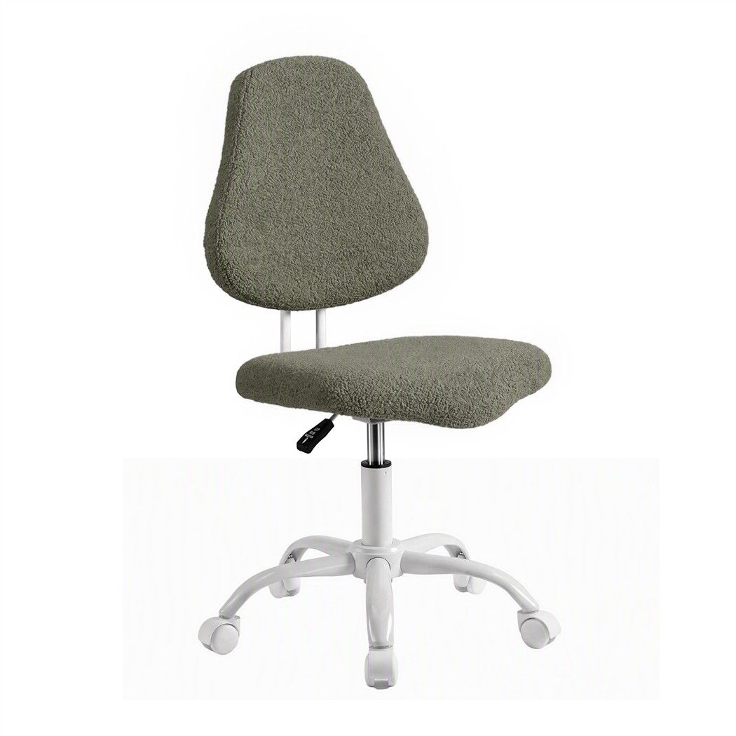 Artiss Armless Office Chair Ergonomic Soft Fleece Height Adjustable Vanity Desk Chair Green Bedworld