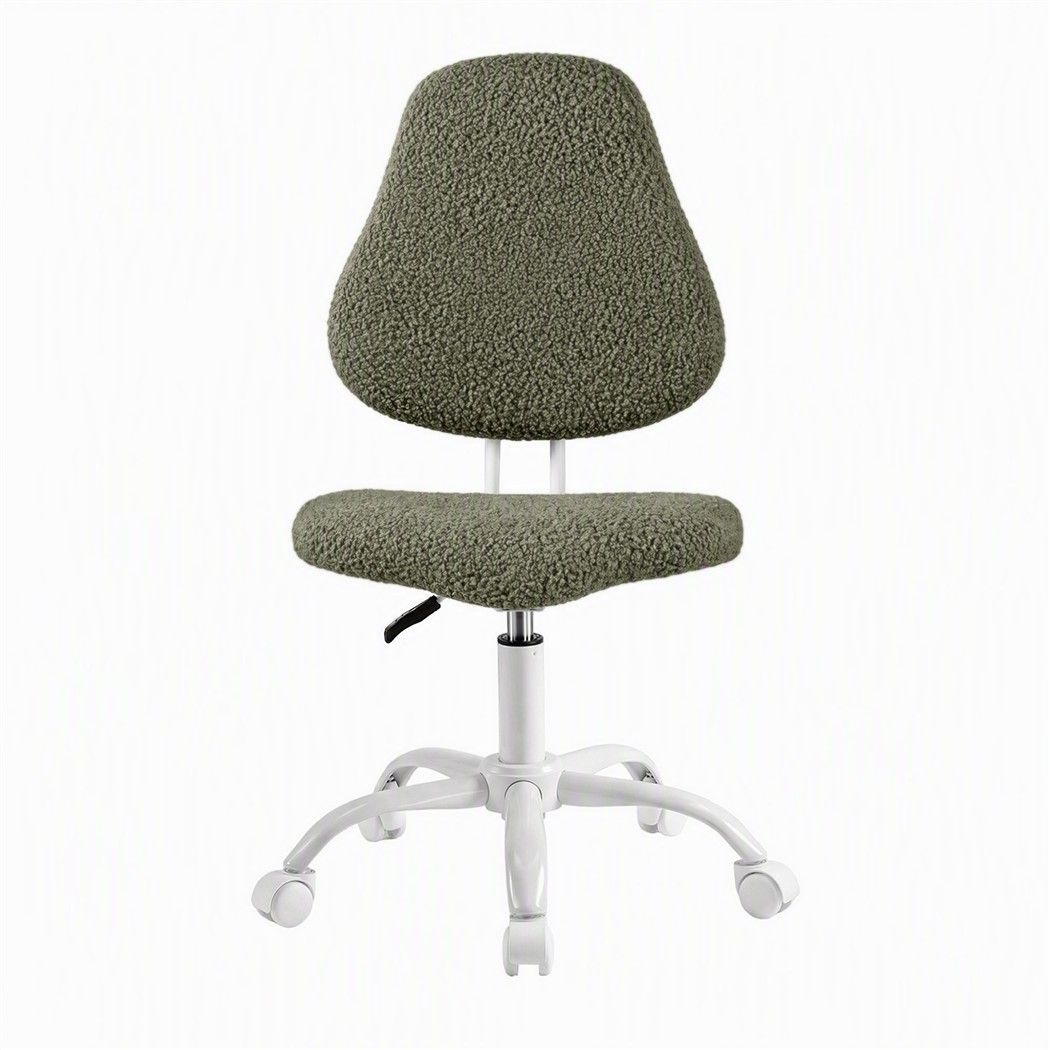 Artiss Armless Office Chair Ergonomic Soft Fleece Height Adjustable Vanity Desk Chair Green Bedworld