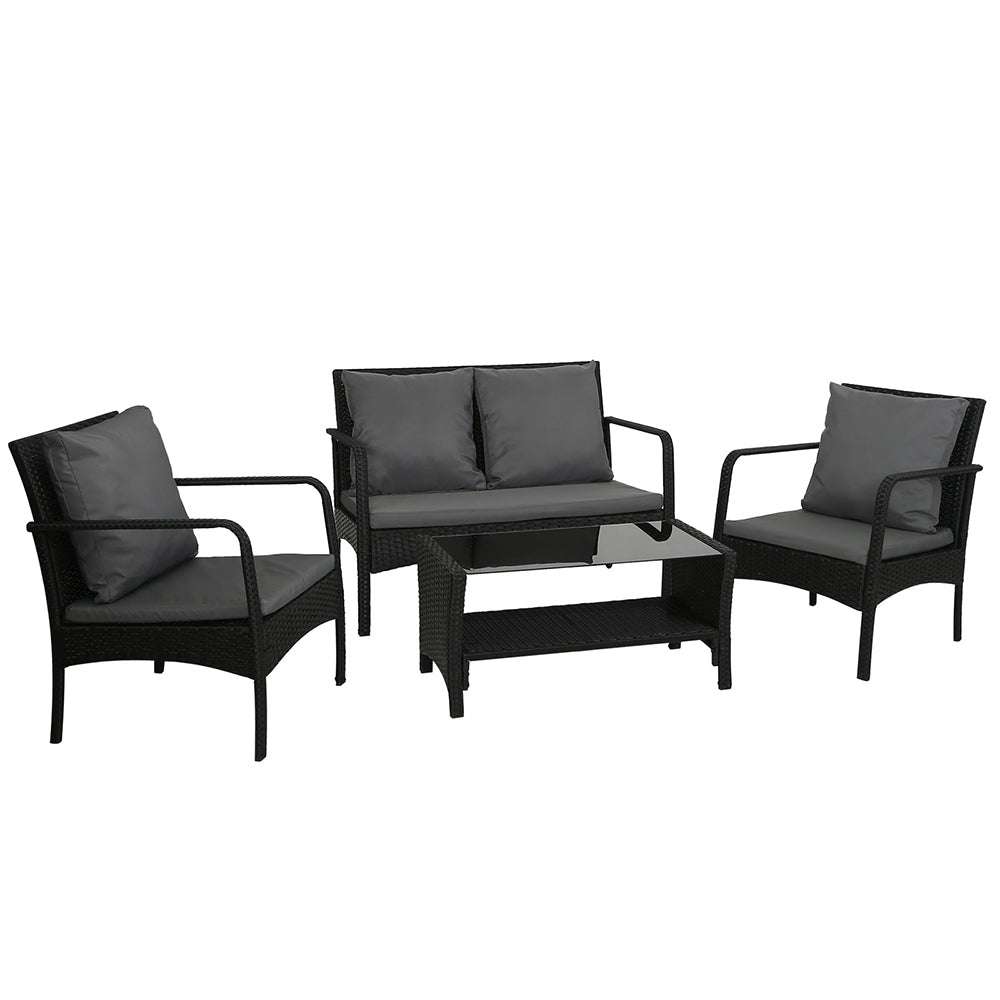 Gardeon Outdoor Sofa Set Lounge Setting Wicker Table