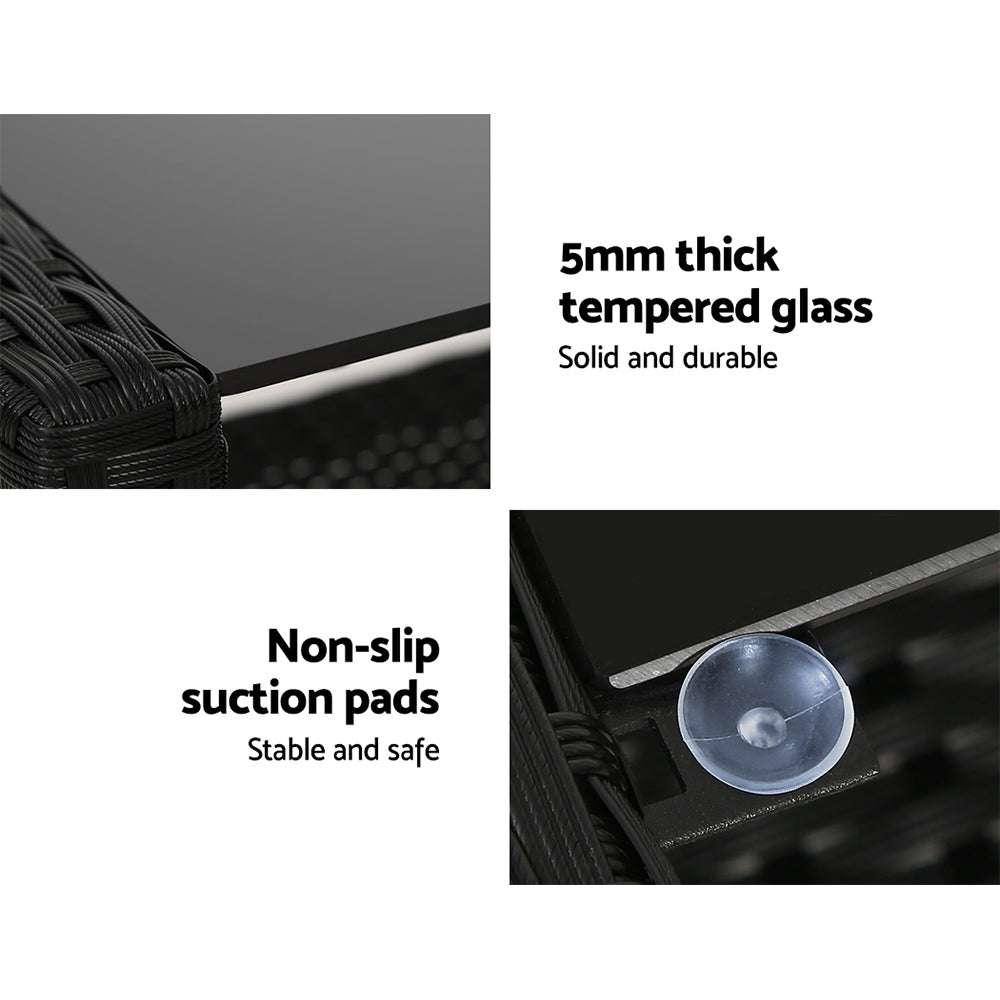 Gardeon Outdoor Sofa Set Lounge Setting Wicker Table