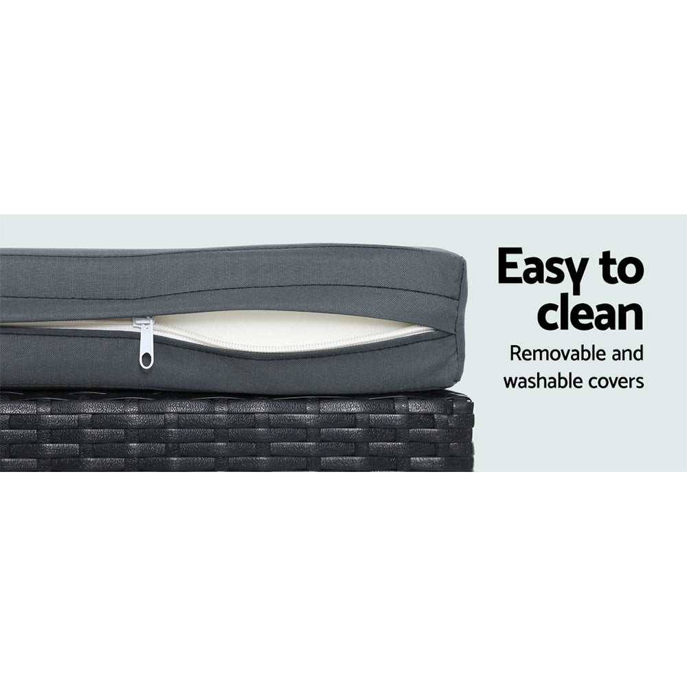 Gardeon Outdoor Sofa Set Lounge Setting Wicker Table