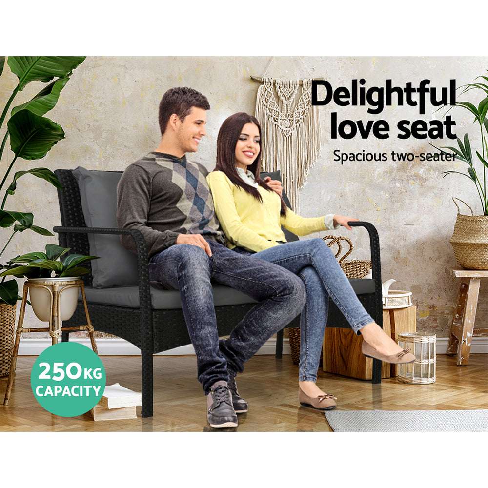 Gardeon Outdoor Sofa Set Lounge Setting Wicker Table