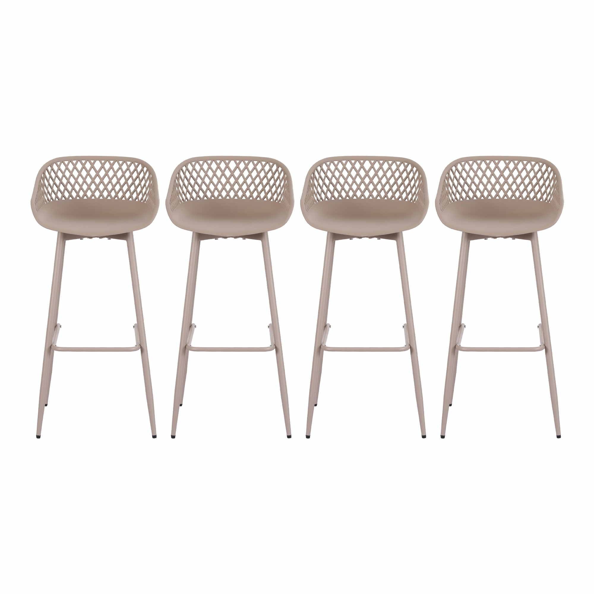 Gardeon 4-Piece Outdoor Bar Stools Plastic Metal Dining Chair Furniture Coffee Bedworld