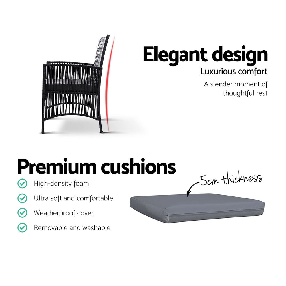 Gray chair seat cushion, 5 cm thick, for outdoor lounge chair seating