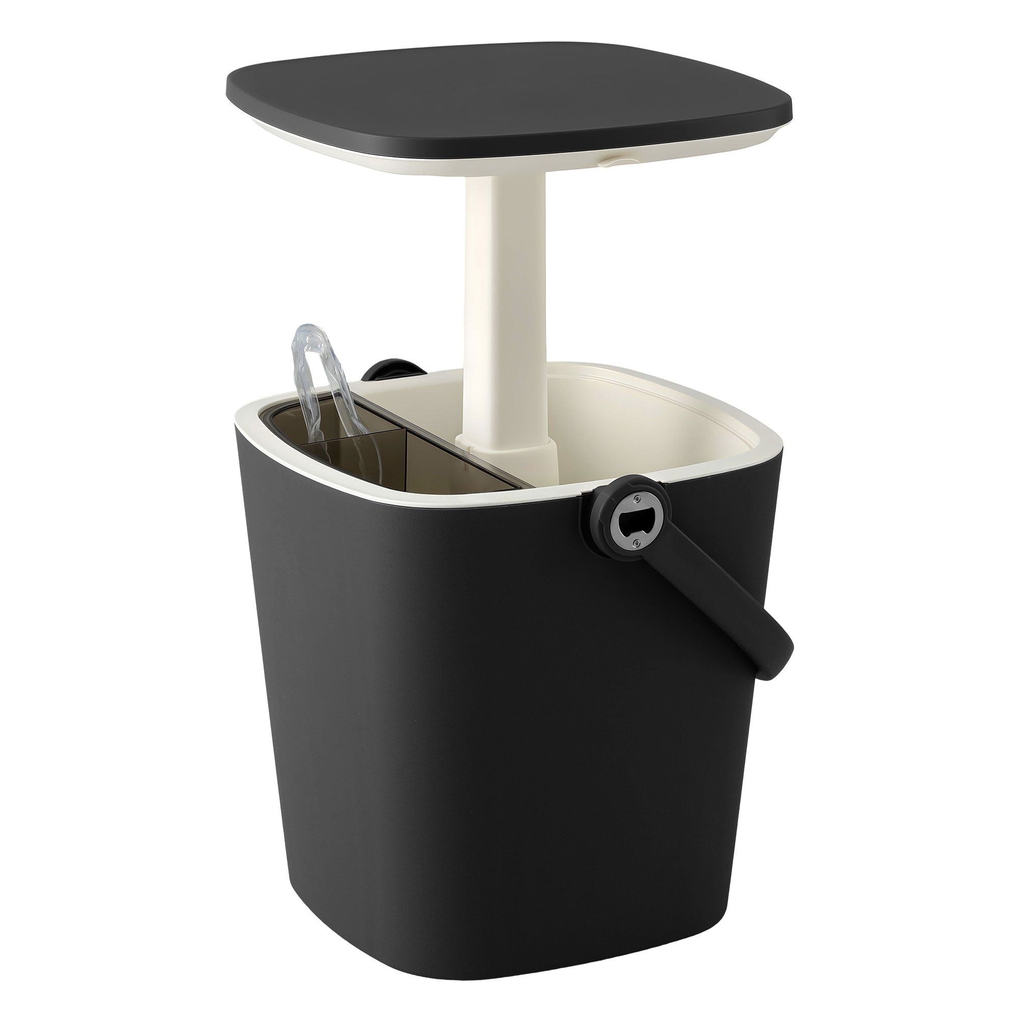 Gardeon 2-in-1 Outdoor Bar Table Portable Wine Cooler 15L Ice Bucket Tong Black Bedworld