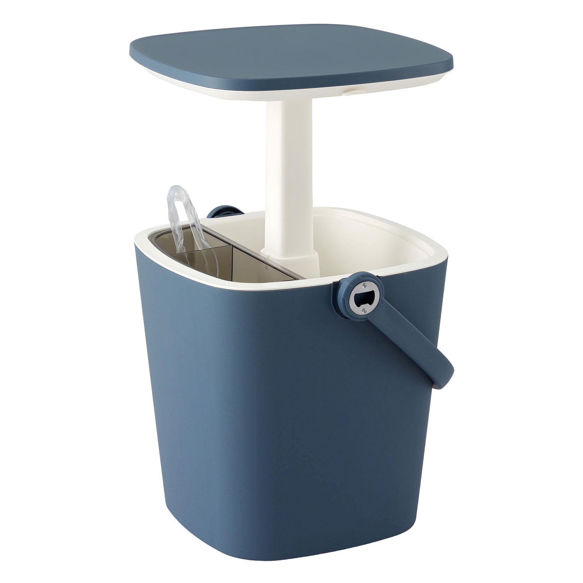 Gardeon 2-in-1 Outdoor Bar Table Portable Ice Bucket Cooler 15L Tong Blue Bedworld