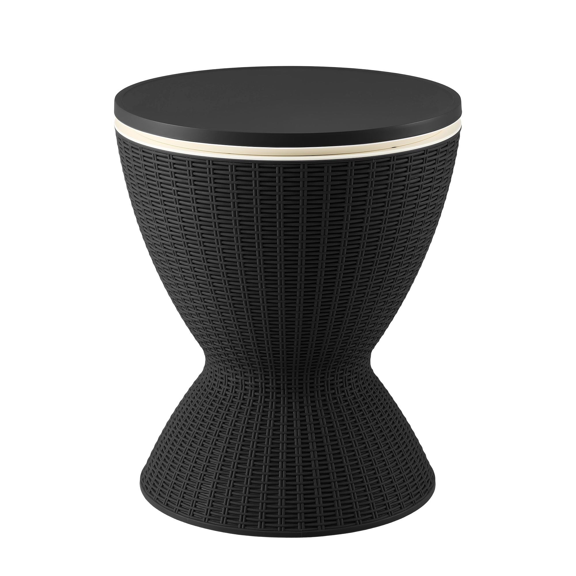 Gardeon Outdoor Bar Table Portable Ice Bucket Cooler 30L Adjustable Top Black Bedworld