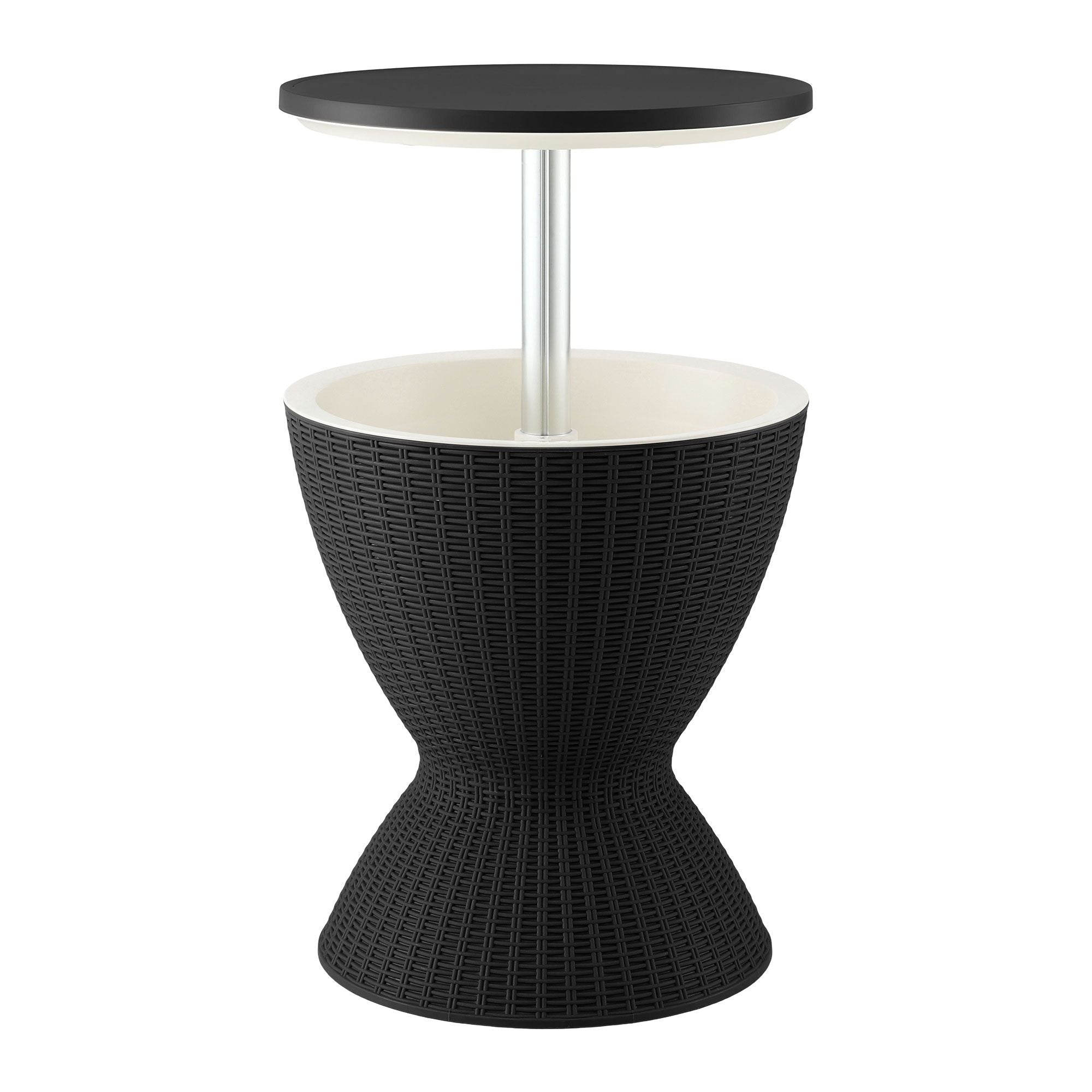 Gardeon Outdoor Bar Table Portable Ice Bucket Cooler 30L Adjustable Top Black Bedworld