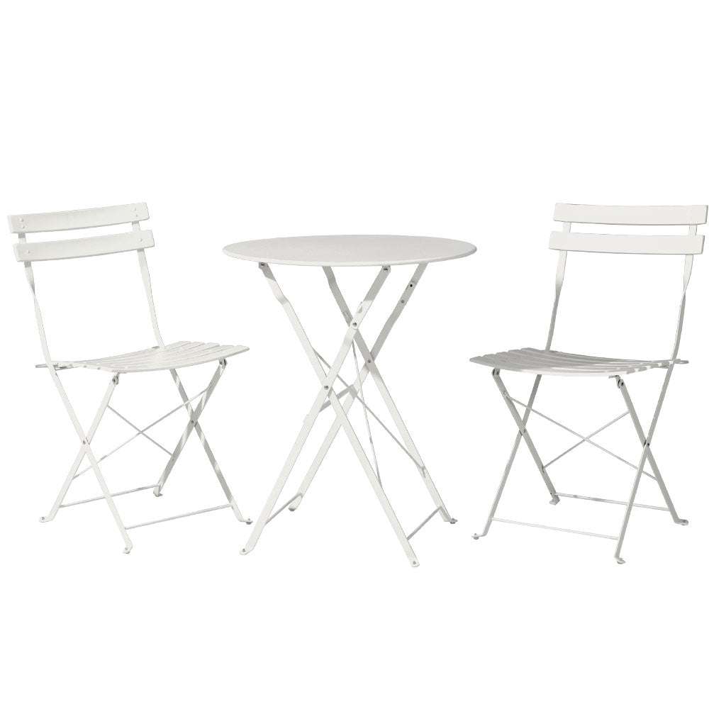 Gradeon 3PC Outdoor Bistro Set Steel Table