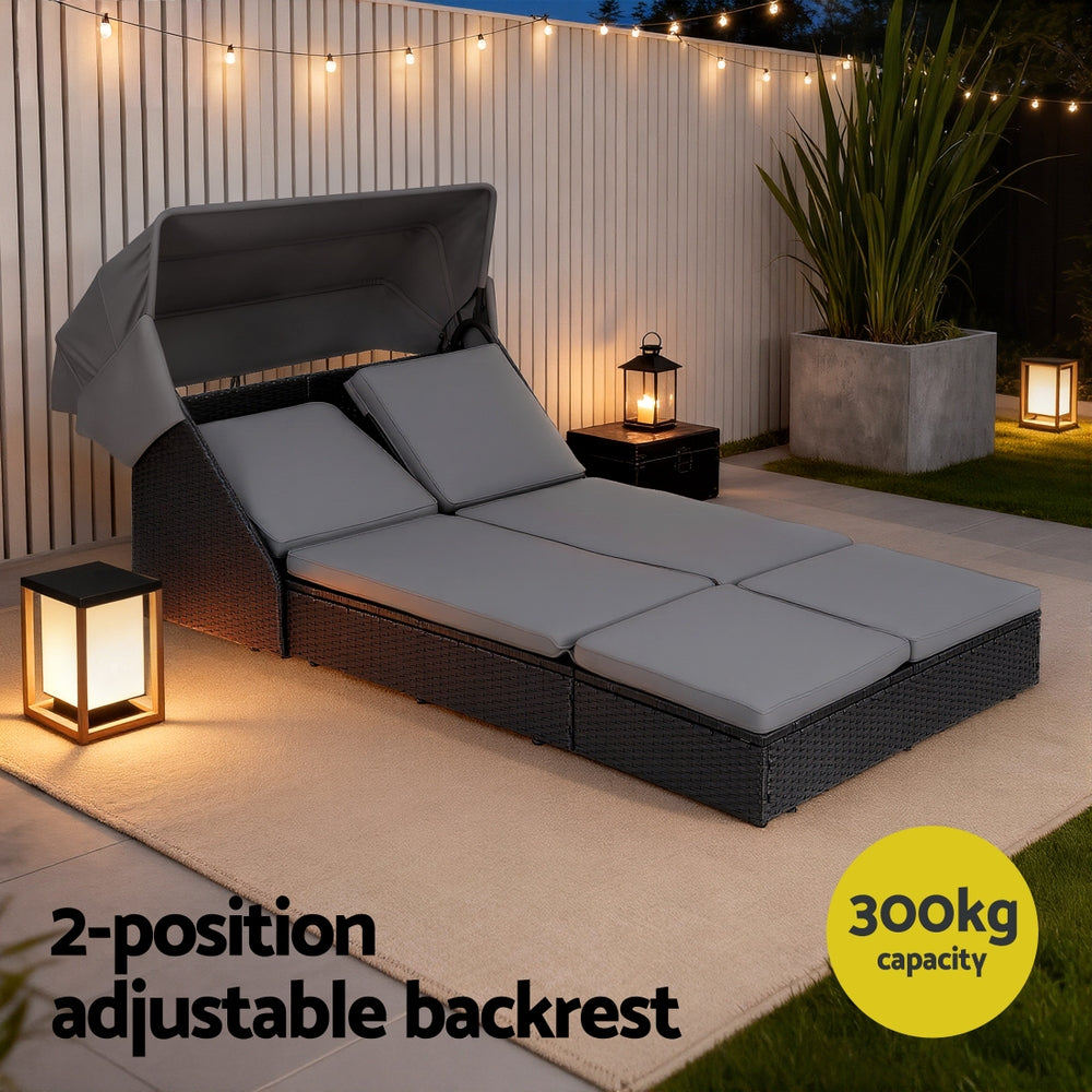 Gardeon Outdoor Day Bed Sun Lounge Setting Wicker Lounger Patio Furniture
