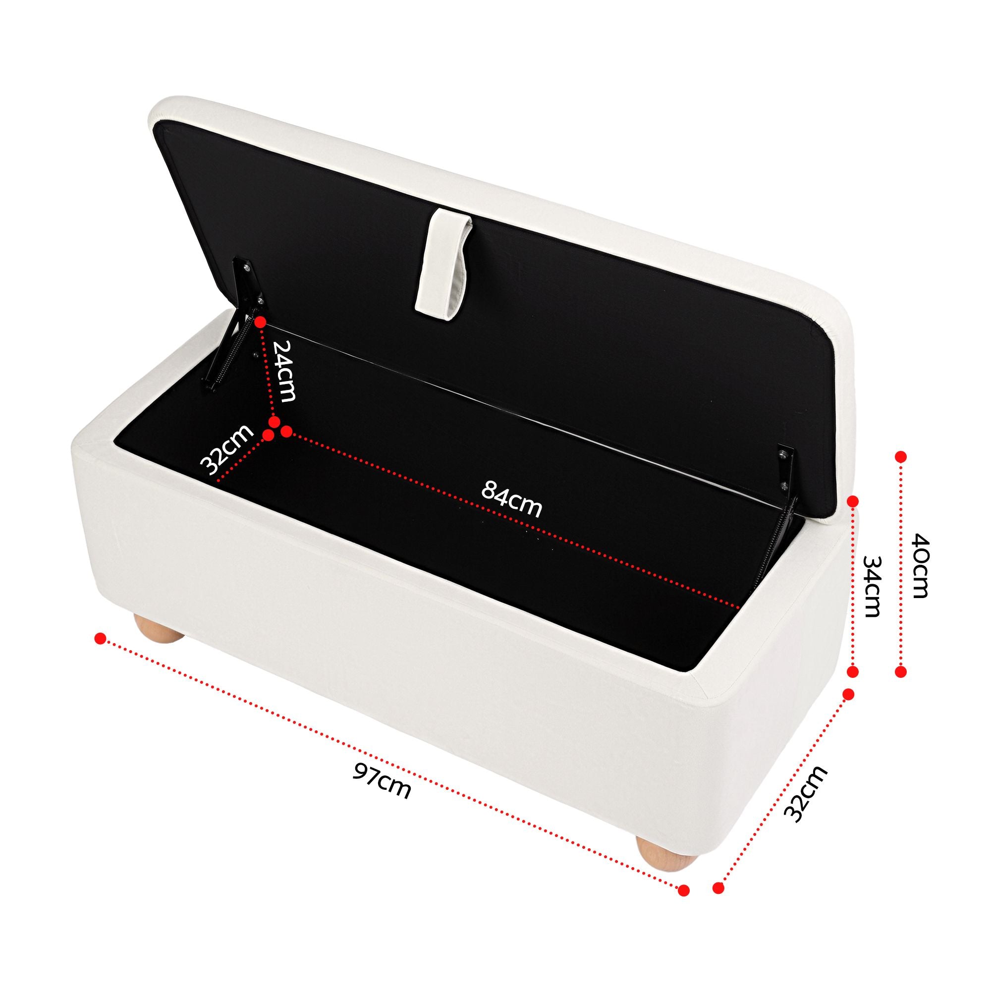 Artiss Storage Ottoman Hidden Bench Velvet Blanket Box Beige 97cm Bedworld