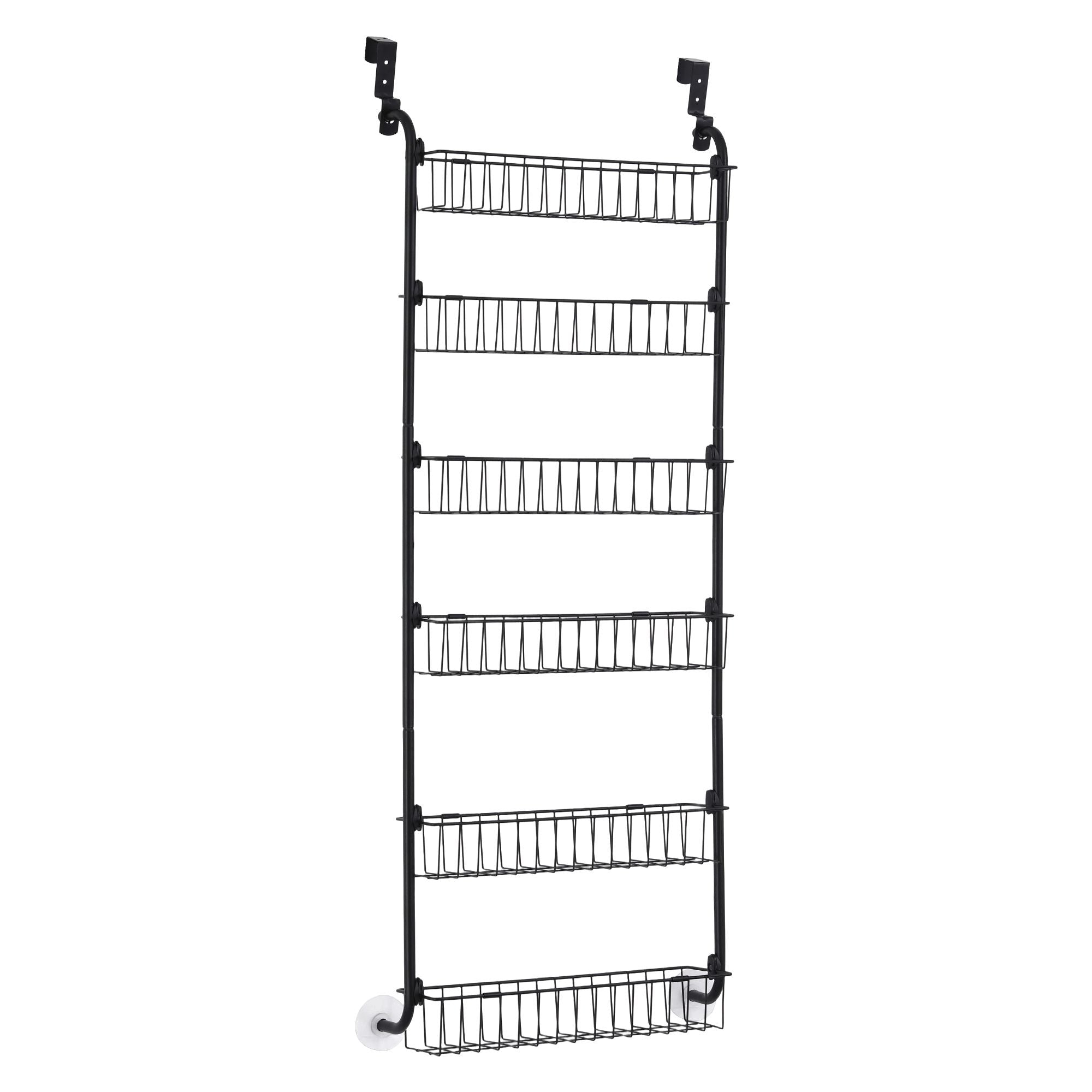 Artiss Over Door Storage Hanger Pantry 6-Tier Metal Hook Hanging Organiser Black Bedworld