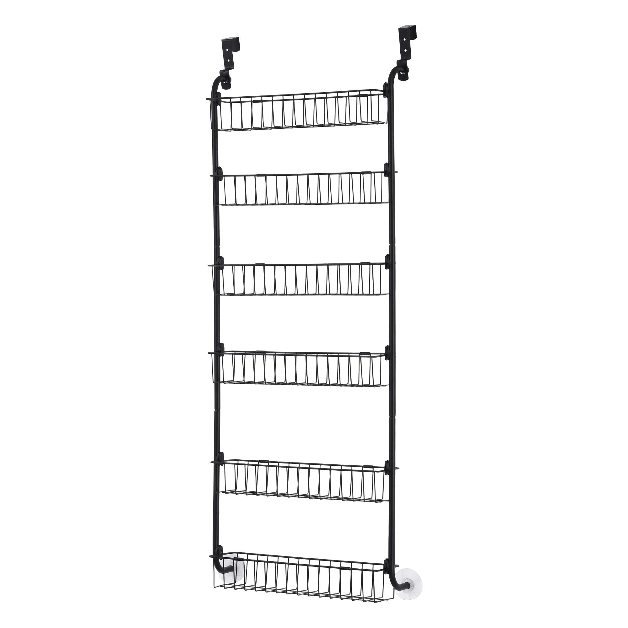 Artiss Over Door Storage Hanger Pantry 6-Tier Metal Hook Hanging Organiser Black Bedworld